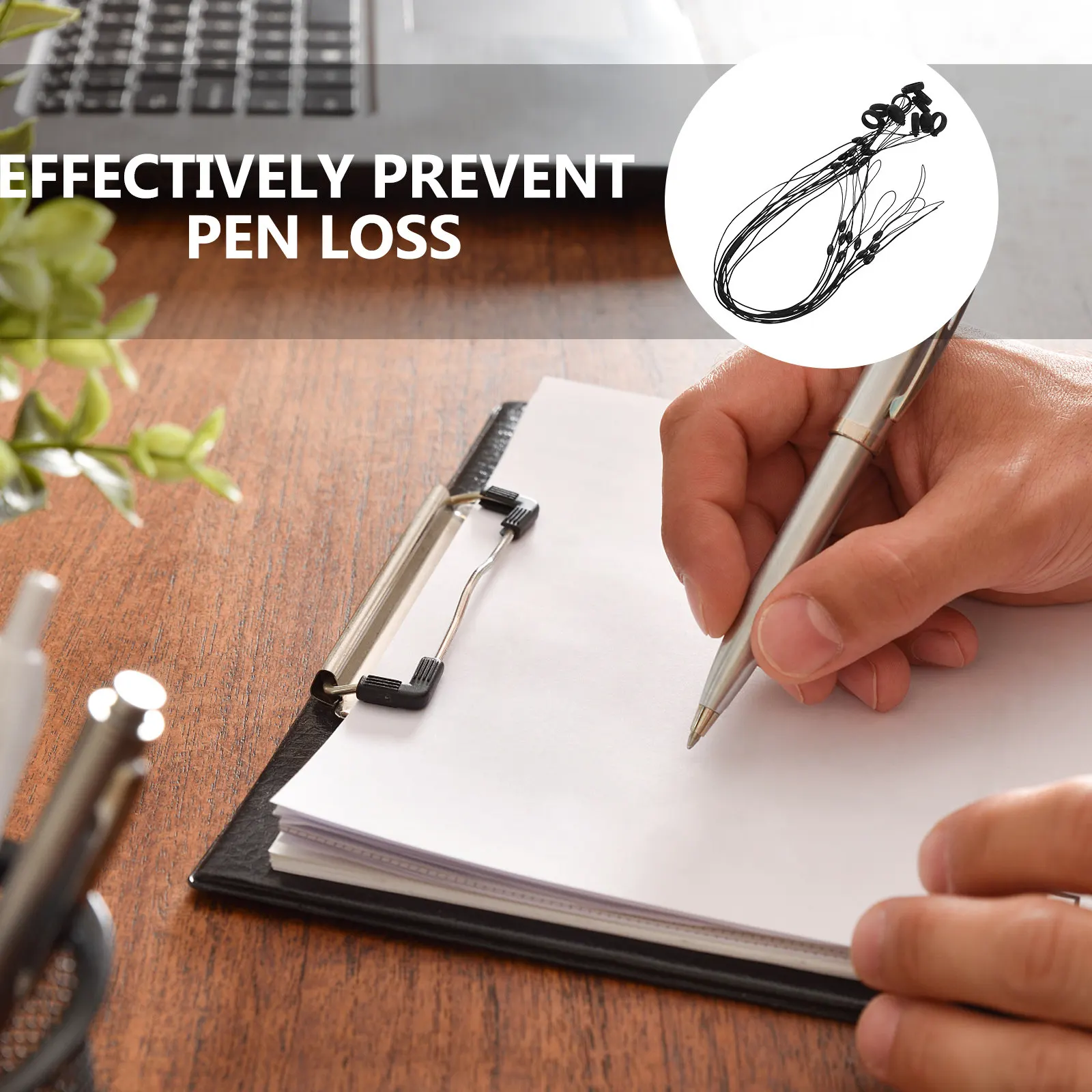 10Pcs High Elastic Anti-Lost Pen Lanyard Set Nylon Silicone Stretch Tether for Teachers Students Professionals Clipboard