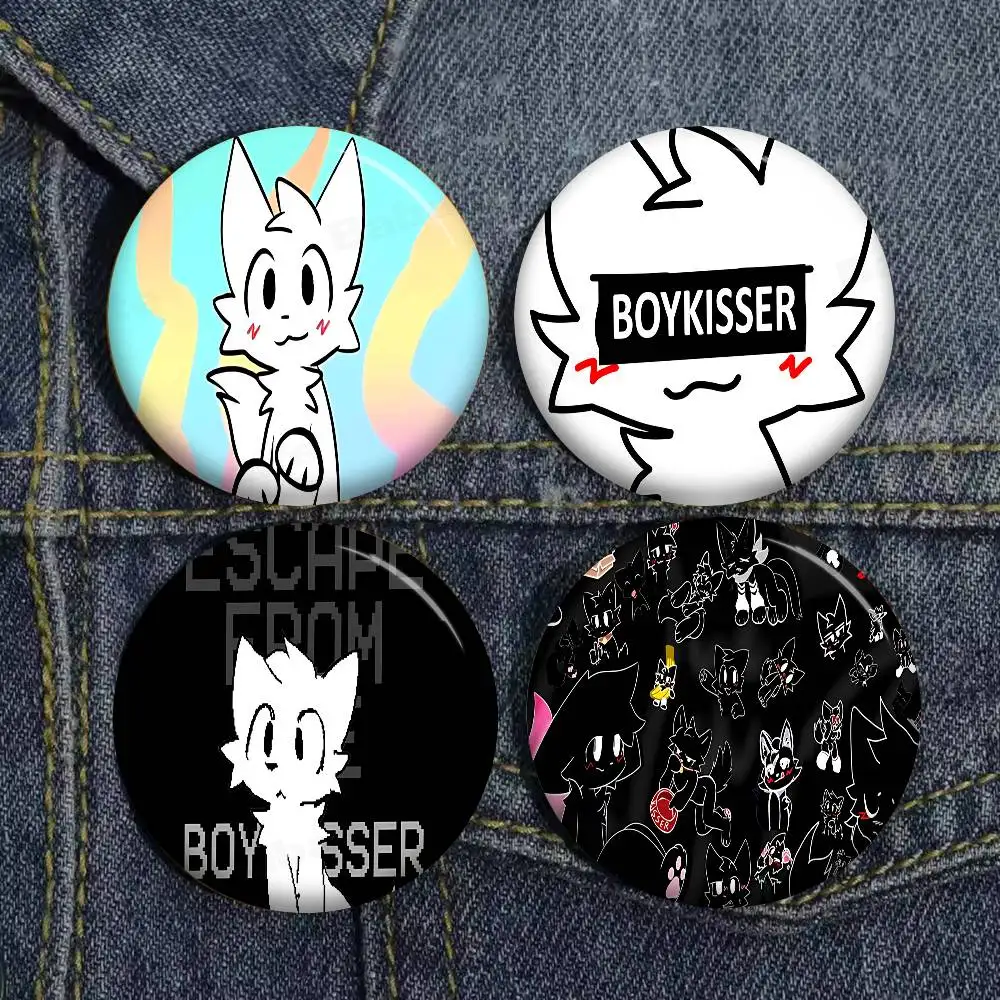 Boykisser Silly Cat New  Brooches Soft Button Pin Funny Silly Gnarpy on A Skateboard Meme Badge Gamer Collection Gifts