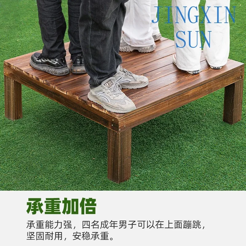 Outdoor anticorrosive solid wood floor Carbonized wood Garden terrace Leisure tatami Temporary mobile stage landscape platform