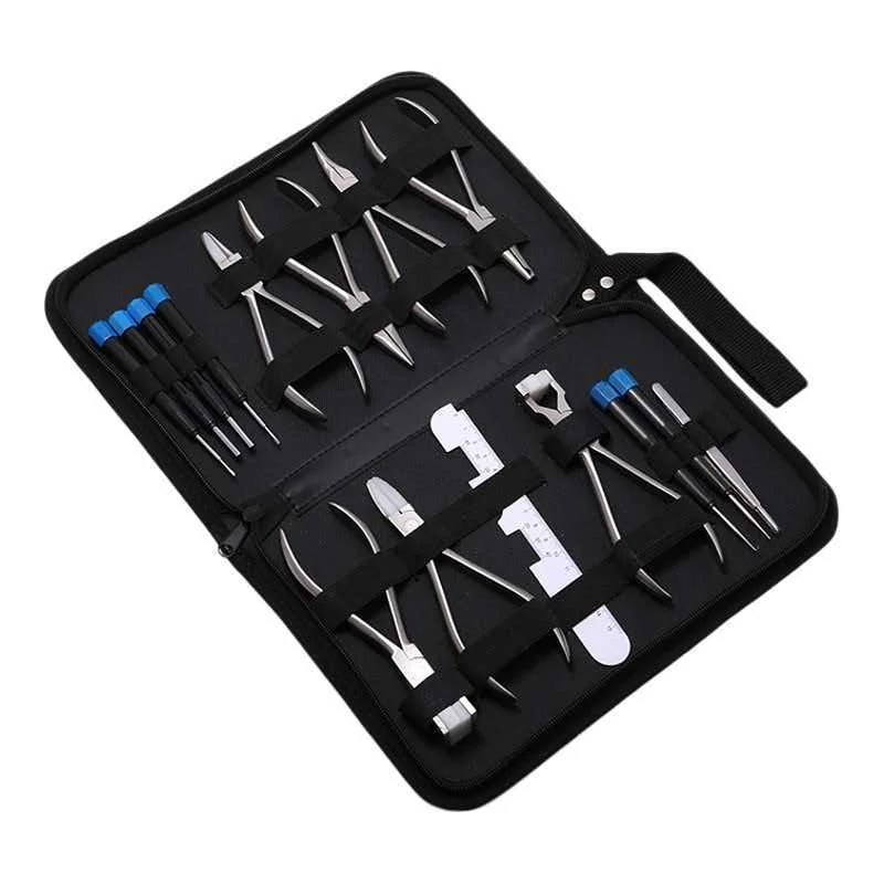 Glasses repair tool pliers set, repair glasses pliers screwdriver kit, zipper set