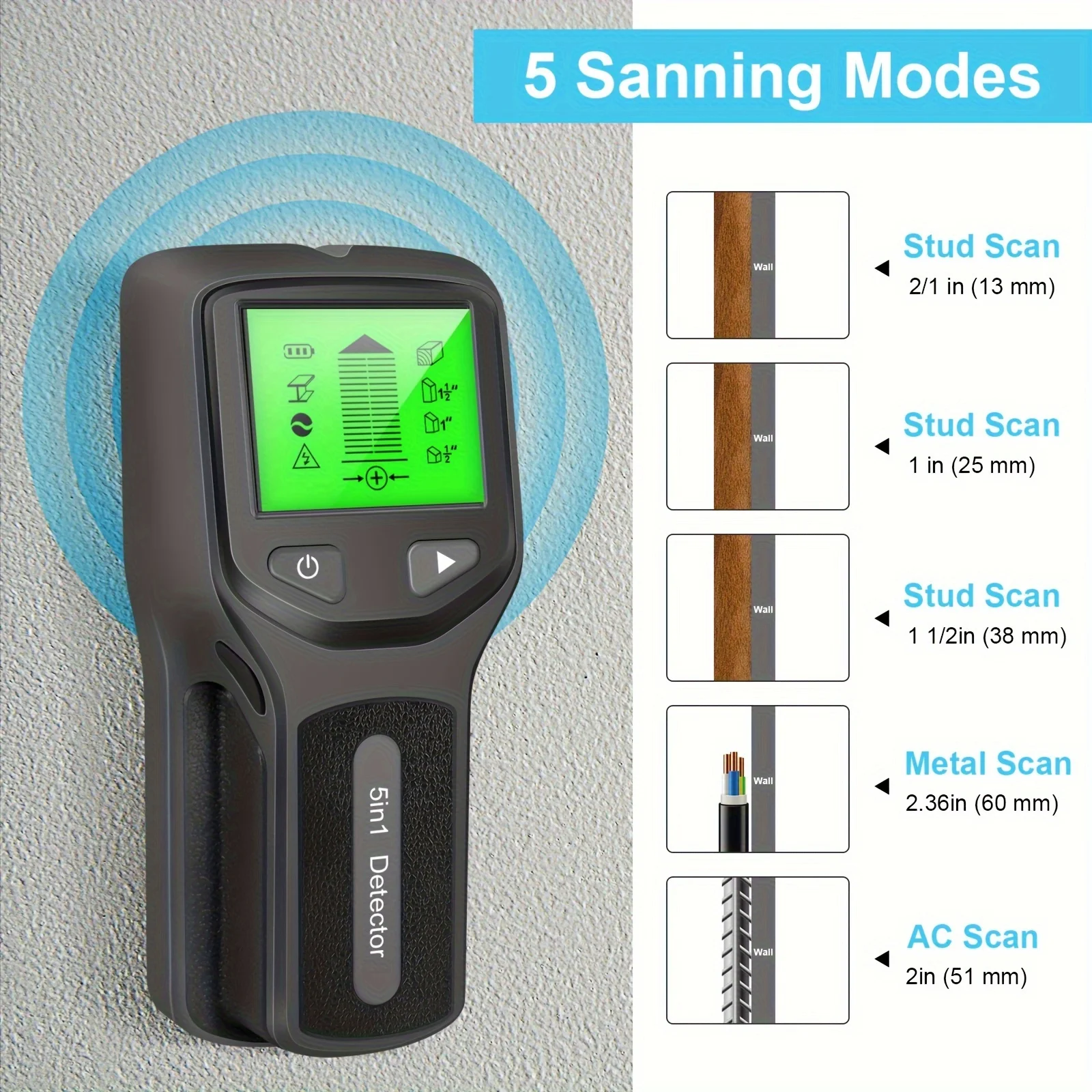 5in1 Wall Scanner Detector Met - Stud Finder Wall Scanner 5 In 1 评论和价格