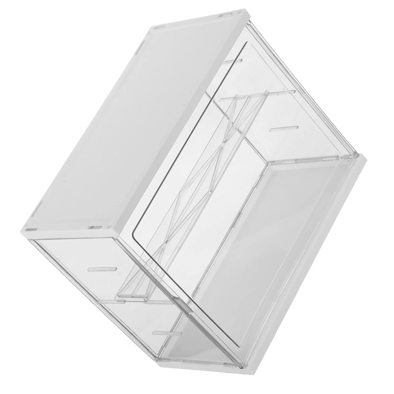 Clear Acrylic Display Case Stackable 2-Tier Adjustable Shelf Box Dustproof Protective Storage for Mini Figures Display Stand