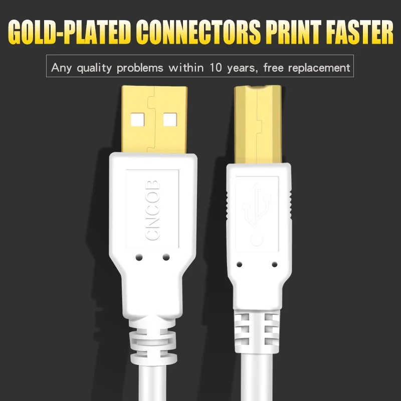 USB Printer Cable USB Type B Male to A Male USB 2.0 Cable for Universal Printing Device Canon Epson HP ZJiang Label Printer