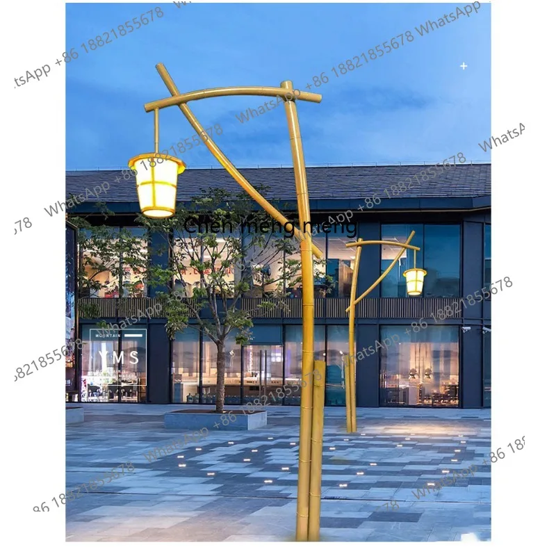 

Outdoor park led high pole bamboo light homestay community courtyard simulation creative bamboo landscape street light