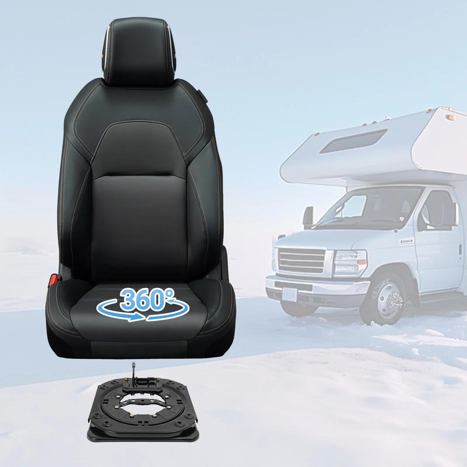 

RV Seat Swivel Base 360 Degree Rotation for Easy Cabin Layout Changes and Comfortable Scenic Viewing