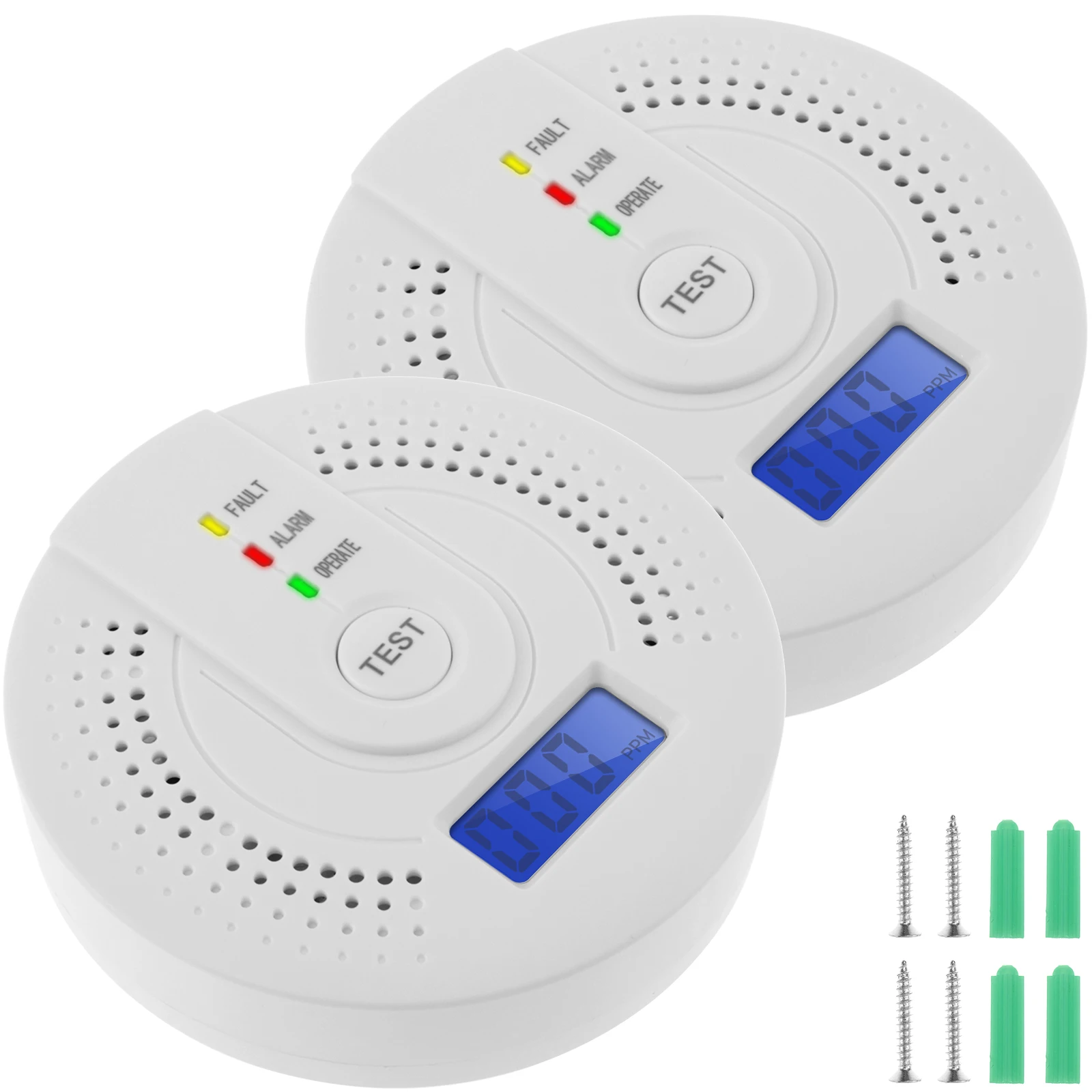 Independent CO Alarm Sensor Carbon Monoxide Alarm Detector High Sensitive Warning LCD Display CO Alarm