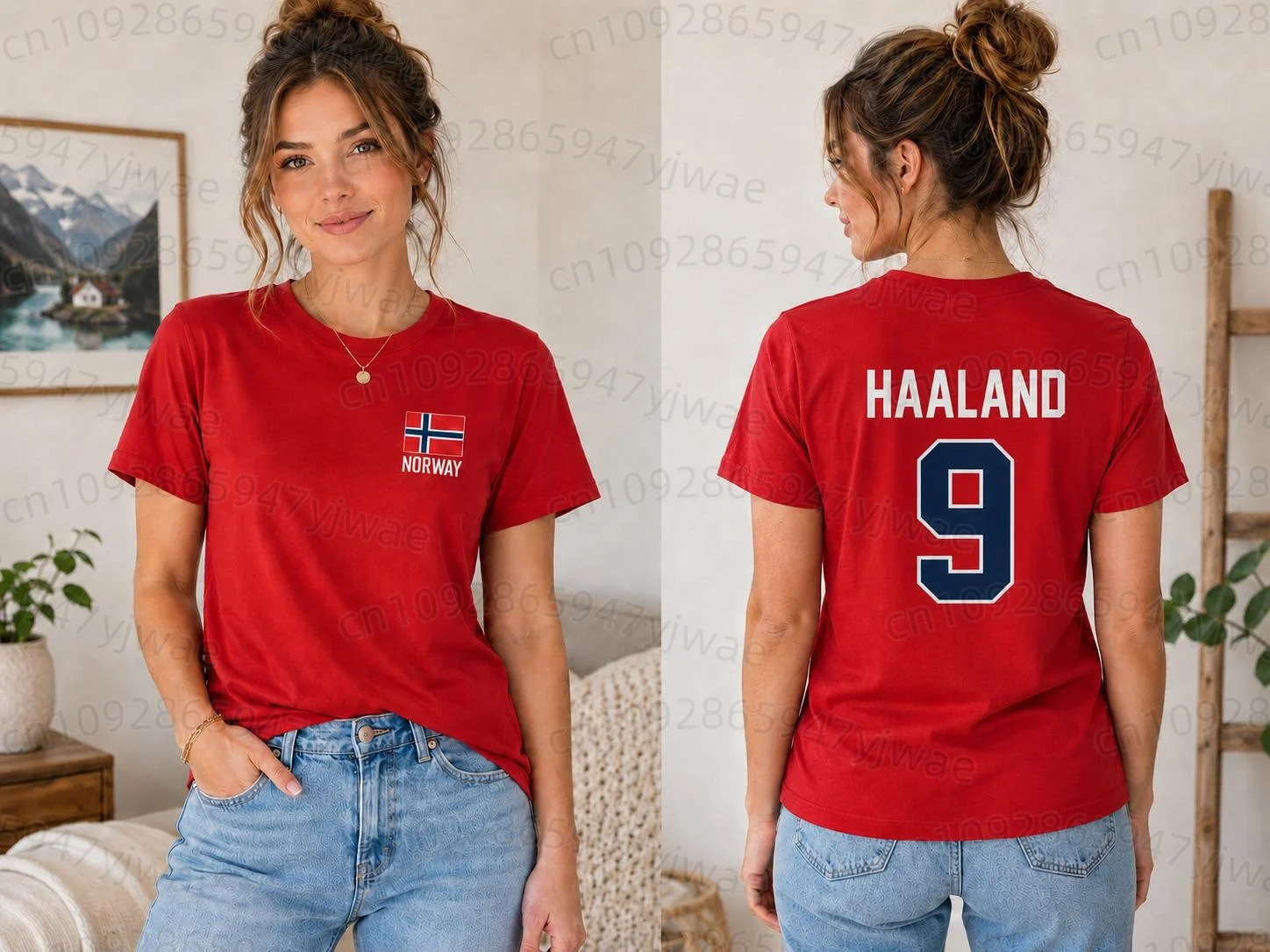 Haaland Norway No.9 Tees Y’All Can Kiss My Dallas Merch T-Shirt Women Unisex Fashion Men Women T Shirt