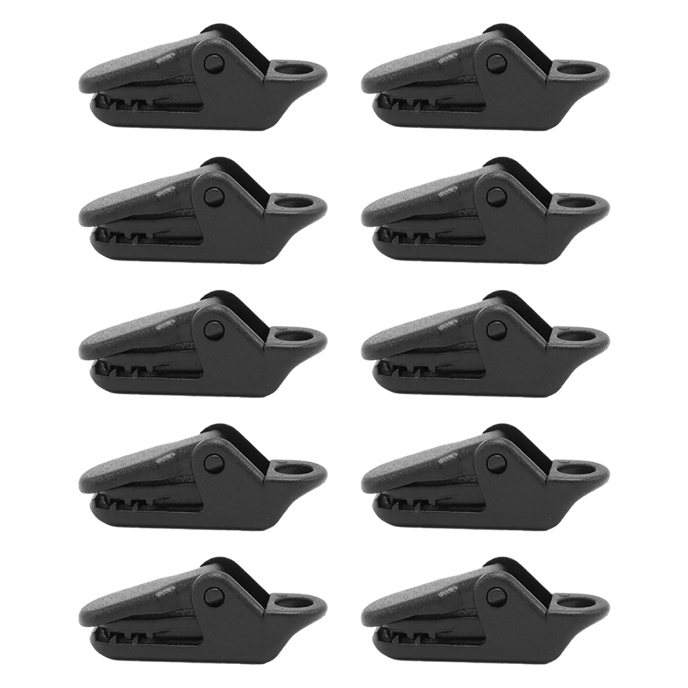 

Сверхмощная многоразовая пряжка, инструмент для кемпинга, пластиковые зажимы в виде крокодила, черный практичный фиксатор навеса, брезент для палатки, зажимы для брезента