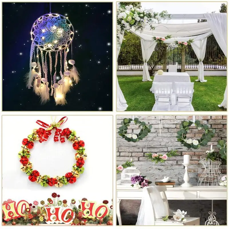 1-20pcs Metal Dream Catcher Dreamcatcher Rings Macrame Craft Hoops DIY Wedding Wind Chime Hanging Decorations Accessory 35-250mm