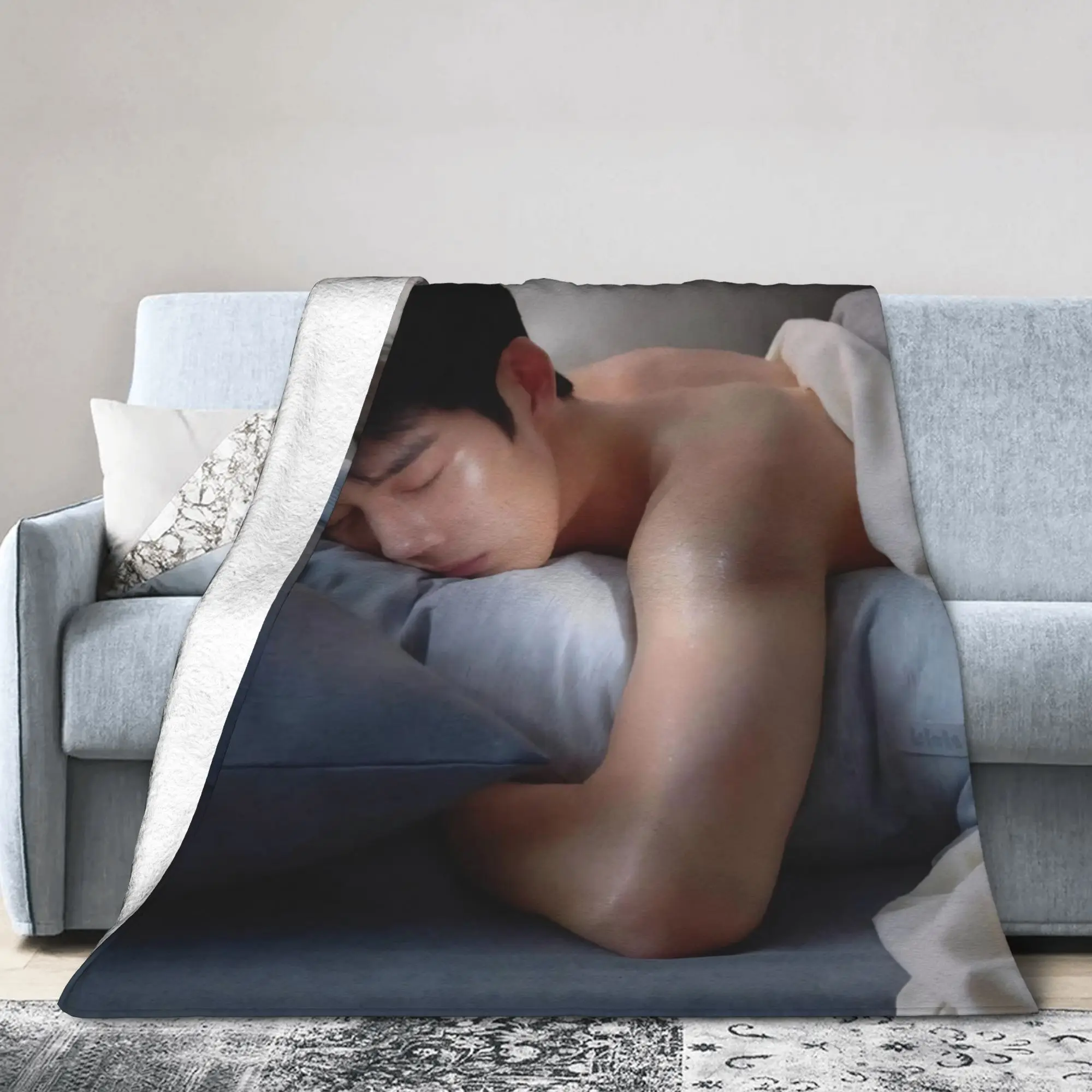 Early Spring Jing Boran Luan Nian Luke Fuzzy Blanket TV Funny Bedding Throw Blanket for Home Soft Hotel Portable