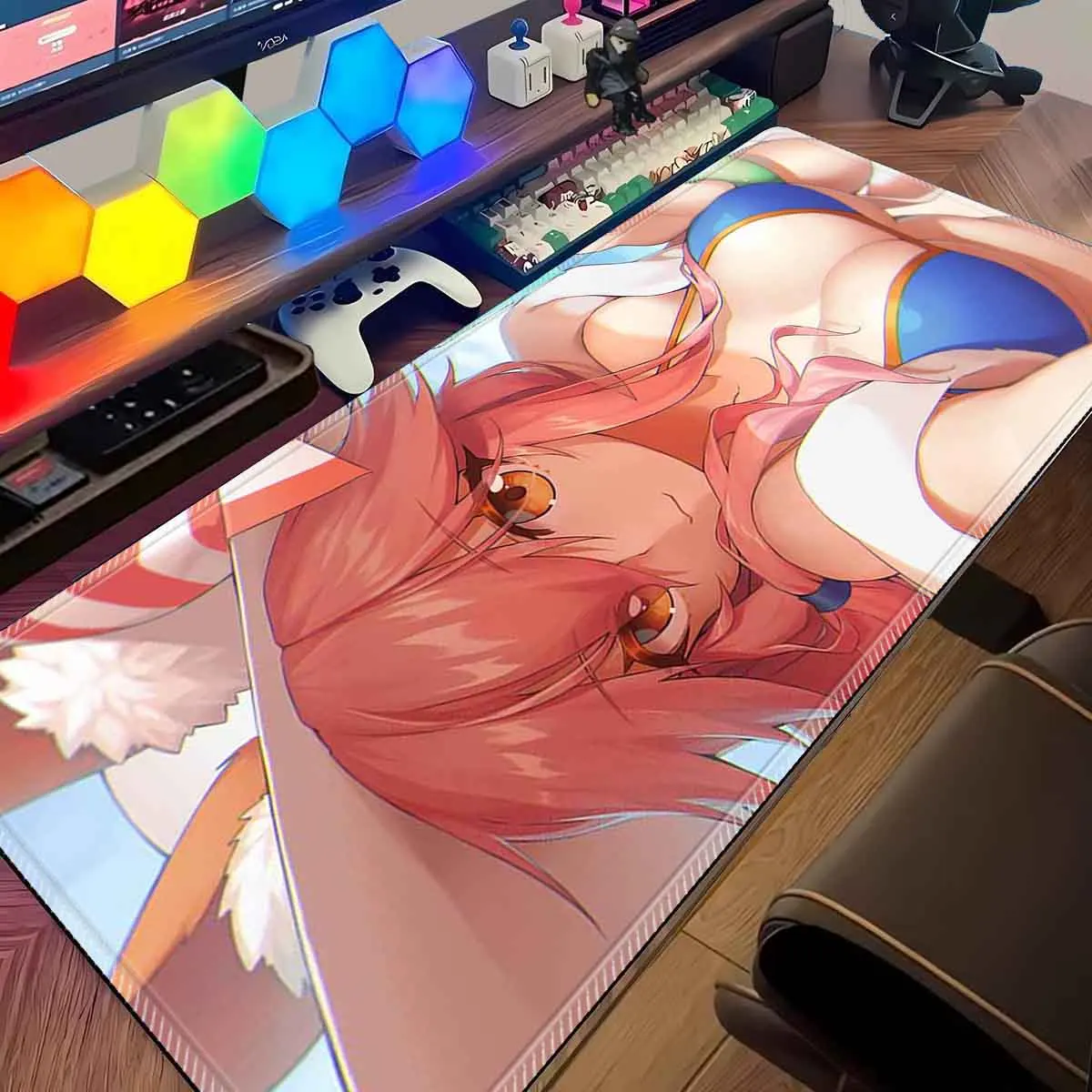 

Коврик для мыши в стиле аниме F_Fate, коврик для мыши в стиле аниме Waifu Tamamo no Mae Cat Overwatched, профессиональный нескользящий коврик для геймерской клавиатуры, коврик для мыши