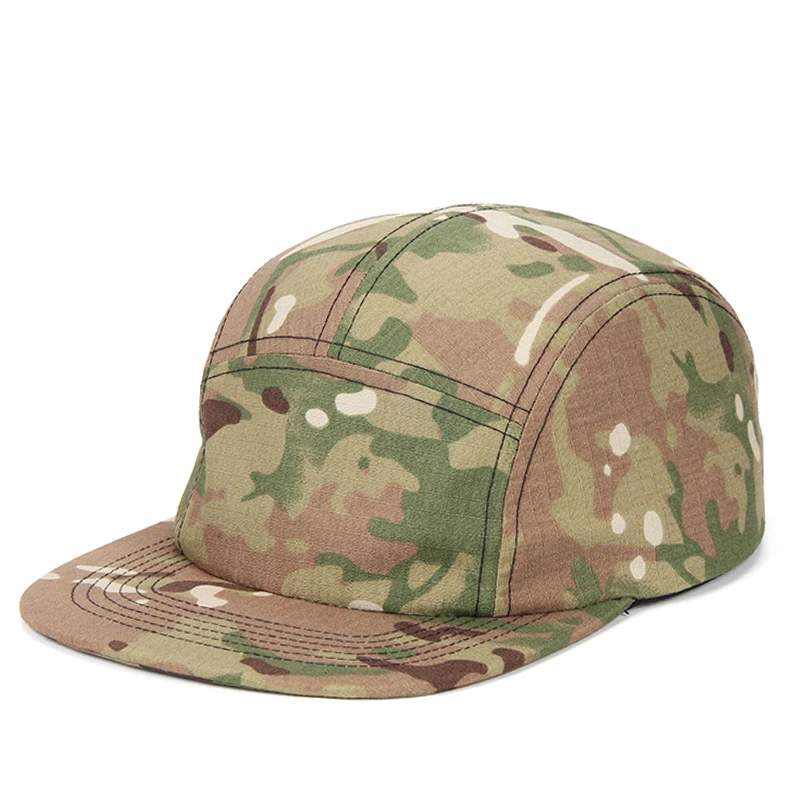 Camo Sun Caps For Men 5 Panel Cap Cordura NyCo Baseball Caps Unstructured Ripstop Campers Running Hiking Camping Snapback Hat