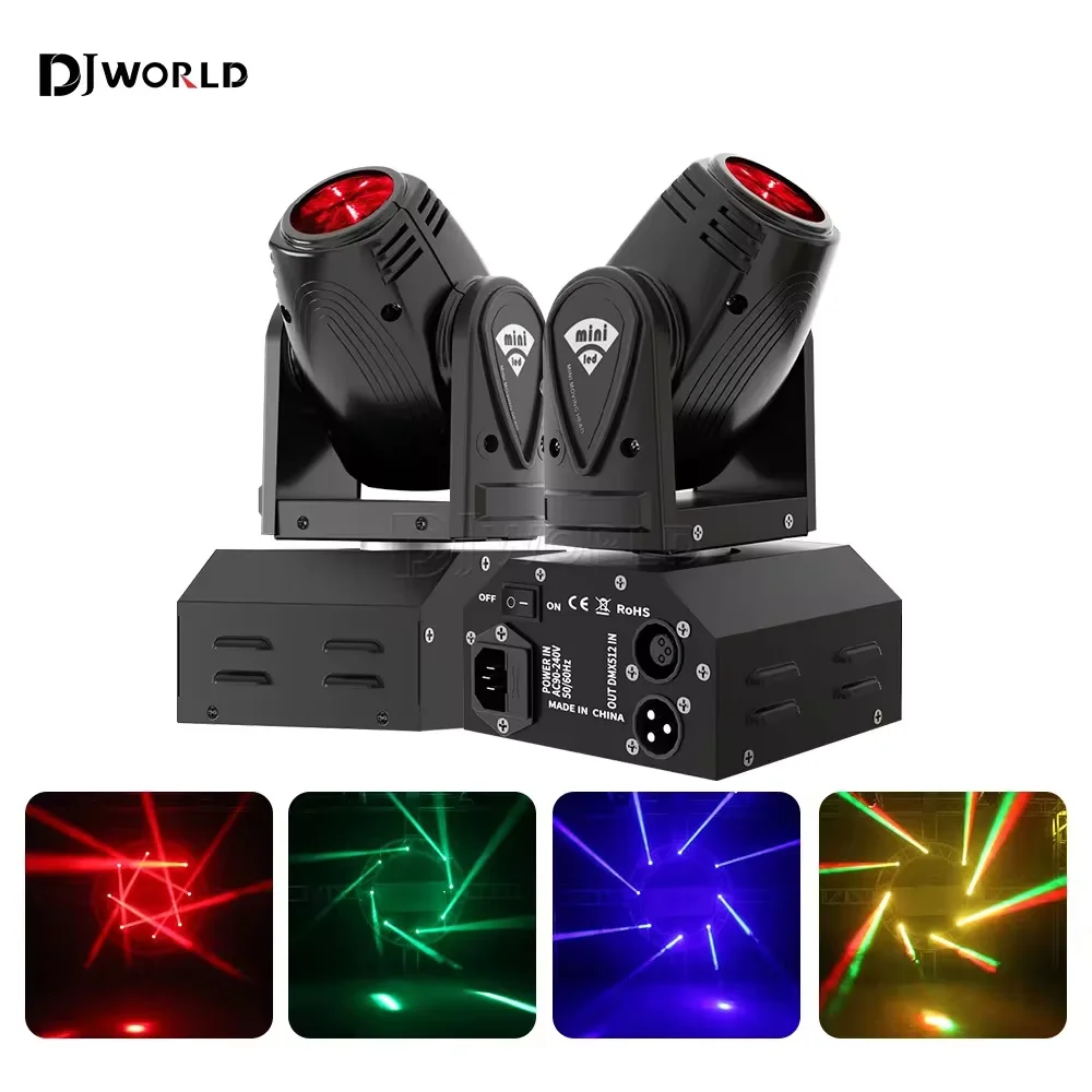 mini led spot beam com cabeca em movimento luz de palco efeito stroboscope live show dj boate festa rgbw 4in 10w dmx512 pcs 01