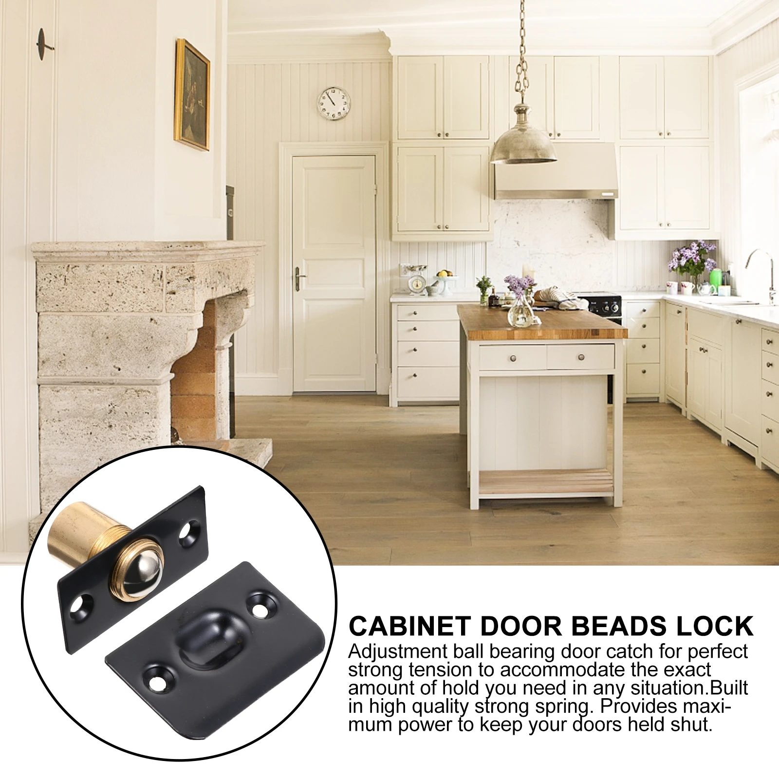 

2 pcs Door Bumper Stainless Steel Spring Ball Catch Closet Hardware Heavy Duty Furniture Parts Beads Lock Latch