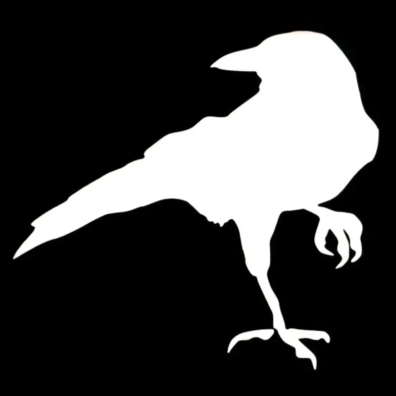 Decorative Waterproof 16x14.8cm Cartoon Raven Black Silver Vinyl Car Shape Sticker For Cars
