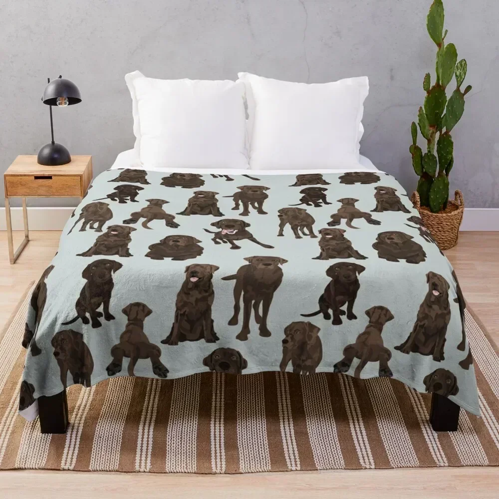 Chocolate Labrador Throw Blanket Thin Soft Blanket for Summer Night Sleeping