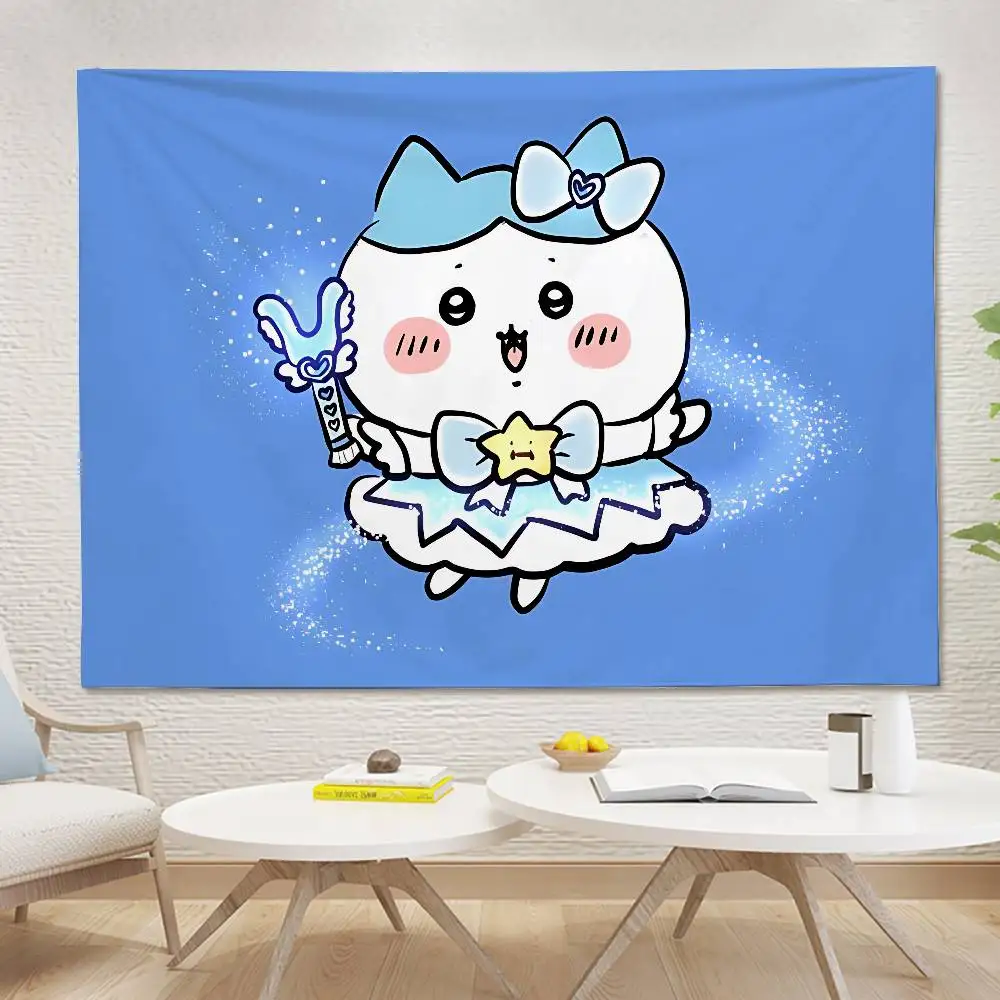 لطيف الكرتون H-Hachiware نسيج الجدار الشنق نسيج آرت ديكو بطانية الستار معلقة في المنزل غرفة نوم غرفة المعيشة ديكور #2