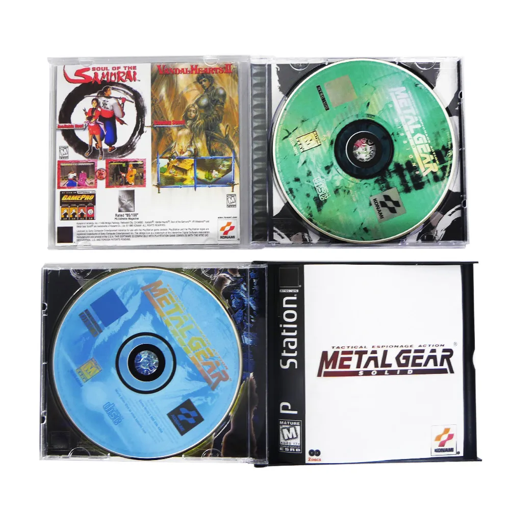 PS1 Metal Gear Solid Copy Game Disc Unlock Console Station 1 Retro Optical Driver Video Game Parts