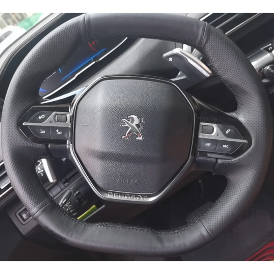 Housse Volant Voiture Fiber Carbone + Cuir Pour Peugeot 208 308 2008 - Antidérapante Confortable