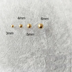 Stainless Steel summer style 18K Gold Filled Boy and girl stud earrings3/4/5/6 mm simple golden beans women earrings wedding dec