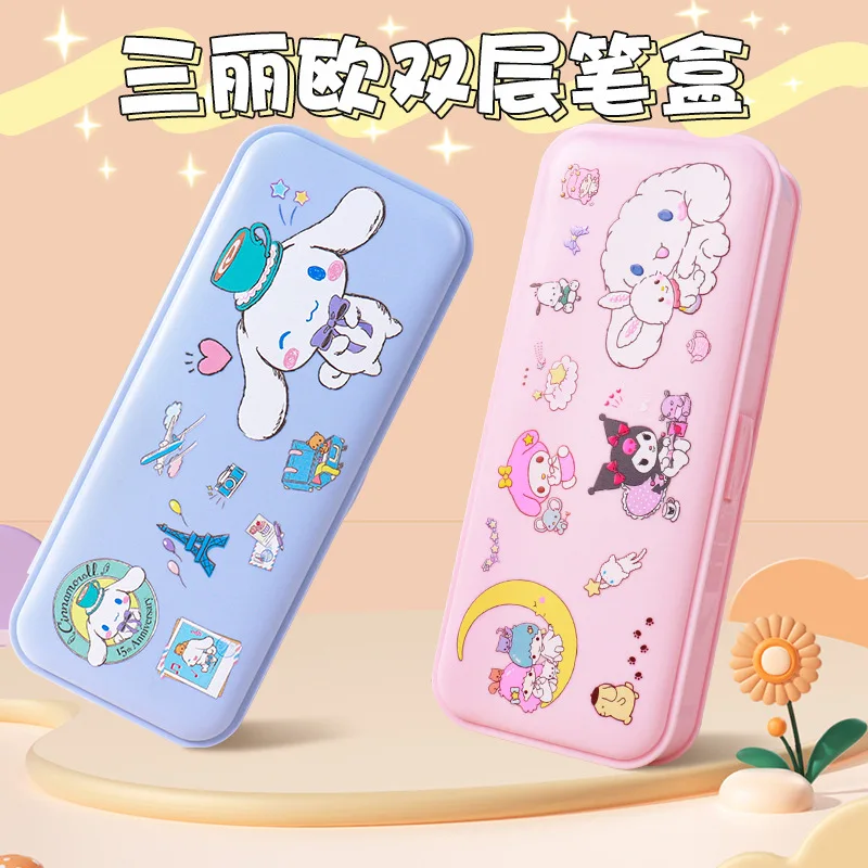 

Sanrio Cinnamoroll My Melody Anime Kawaii Pencil Box Cute Cartoon Kuromi Students Large Capacity Pen Bag Stationery Kids Gifts