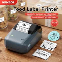 Niimbot B1 Wireless Thermal Label Printer Food Tag Barcode Price Small Business 20-50mm Print Width Label Machine for Home
