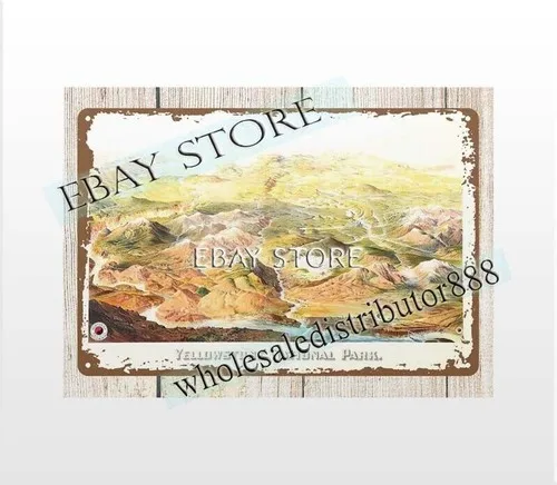 YELLOWSTONE NATIONAL PARK metal tin sign modern metal art