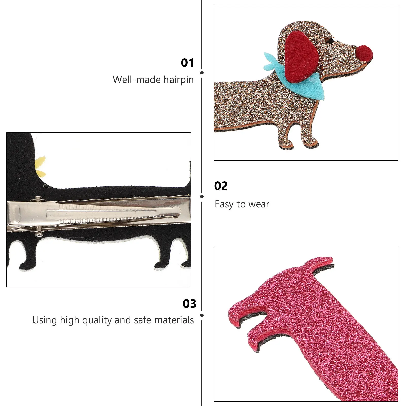 

6Pcs Dog Hairpins Cartoon Decorative Pet Hair Clips Multicolor Durable Headwear for Puppies and Dogs Dog Hair Clips