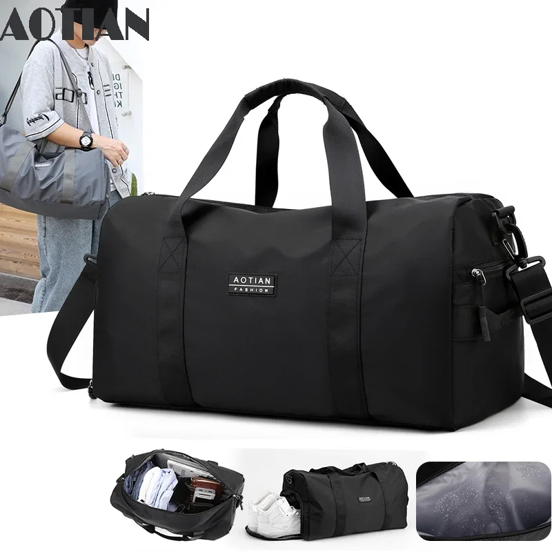 AOTIAN-Bolso de hombro grande para hombre, bandolera de nailon para deportes al aire libre, gimnasio, equipaje de mano, bolsa de viaje