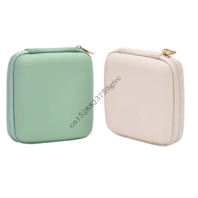 

D0UF Square Jewelry Box Storage Space Lid Stylish Jewelry Organizers Leather Texture for Home Decors and Daily Use