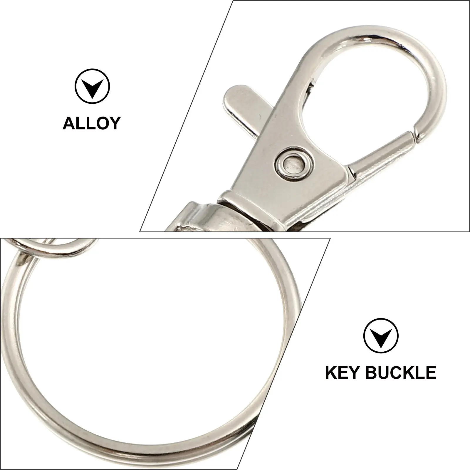 

120 шт. застежек-карабинов для брелоков, практичные DIY-застежки для ключей, соединительные элементы для ювелирных изделий, прочные материалы для изготовления брелоков