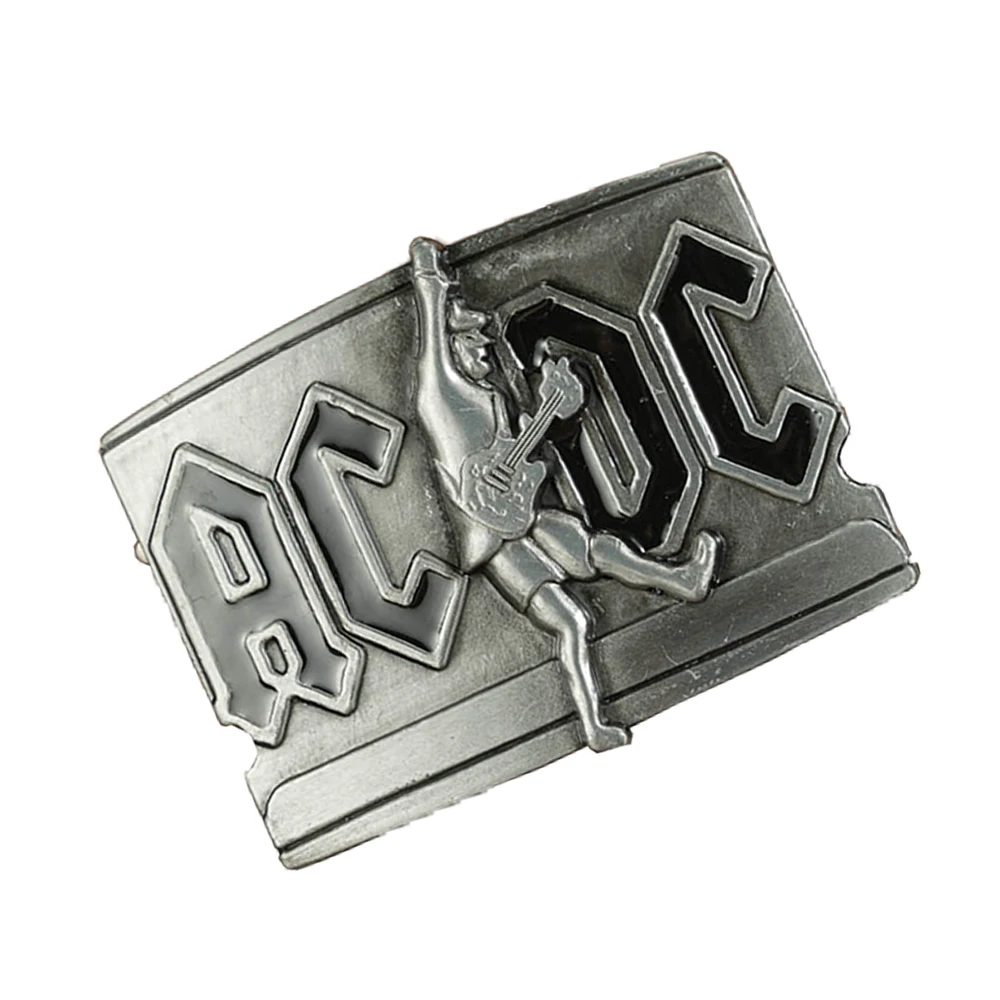 1 AC DC حرف Music Rock Star مشبك حزام مبتكر للرجال يمكن ارتداؤه مع أي نمط من الحزام