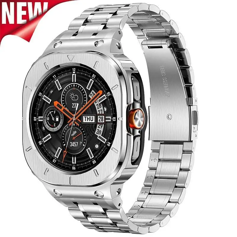 Stainless Steel Modification Kit for Samsung Galaxy Watch Ultra (2025, 47 mm), Drop-Resistant Metal Case Strap Compatible with G
