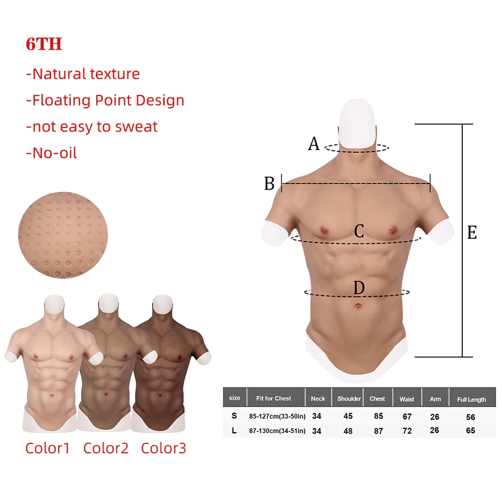 KnowU Muscle Suit Silicone Fake Chest Male Muscle for Cosplay Cross-dressing realistic Hunk silicone muscles