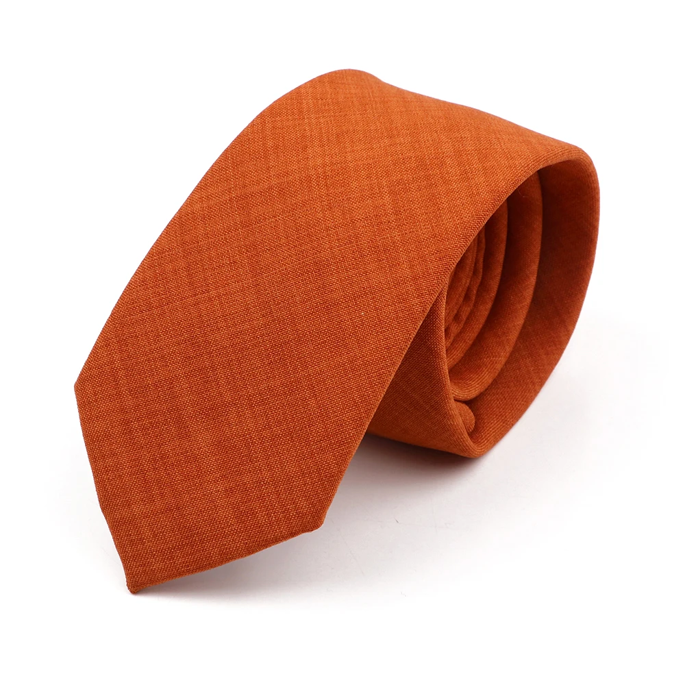 Zacht katoen effen kleur handgemaakte mannen stropdassen saliegroen roze oranje magere stropdas voor bruiloft shirt pak das accessoire