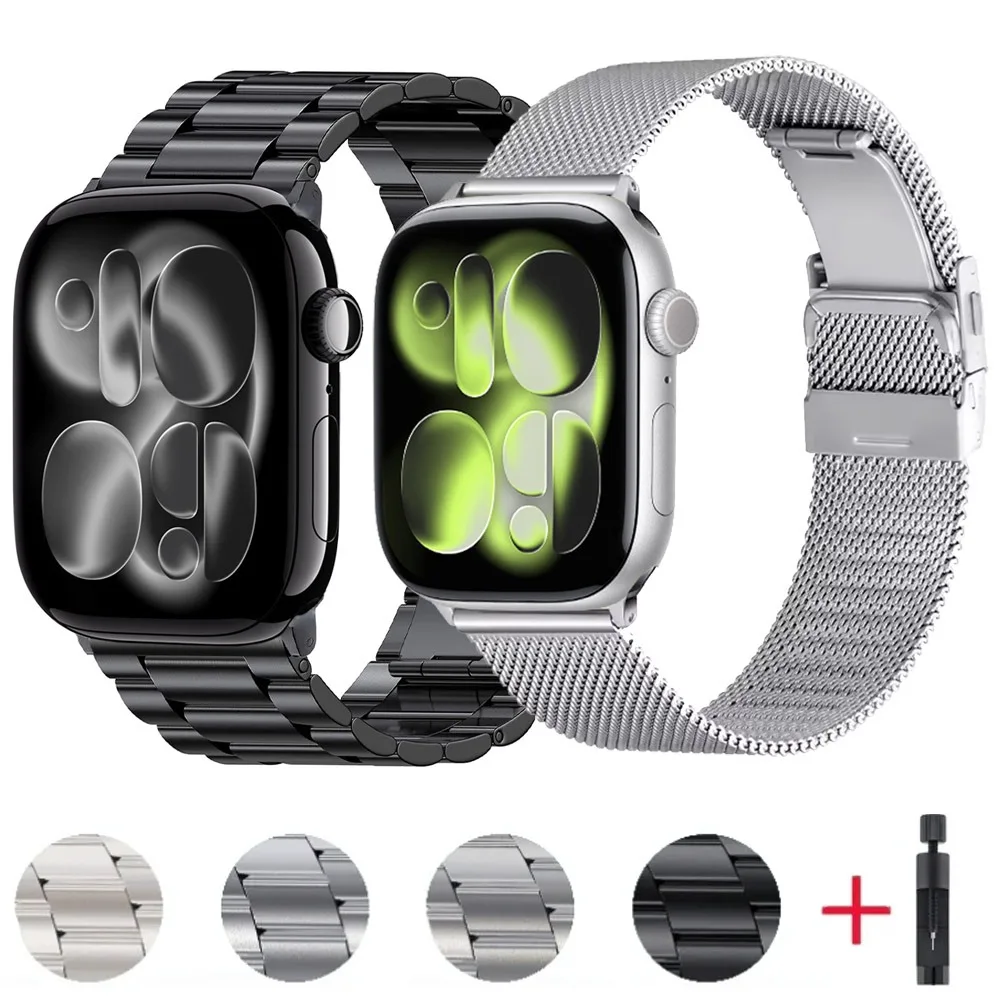 Metallarmband für Apple Watch Ultra 3 2 1 49 mm 11 10 42 mm 46 mm 9 8 7 45 mm 41 mm Edelstahlband für IWatch 6 5 4 SE3 44/42 mm