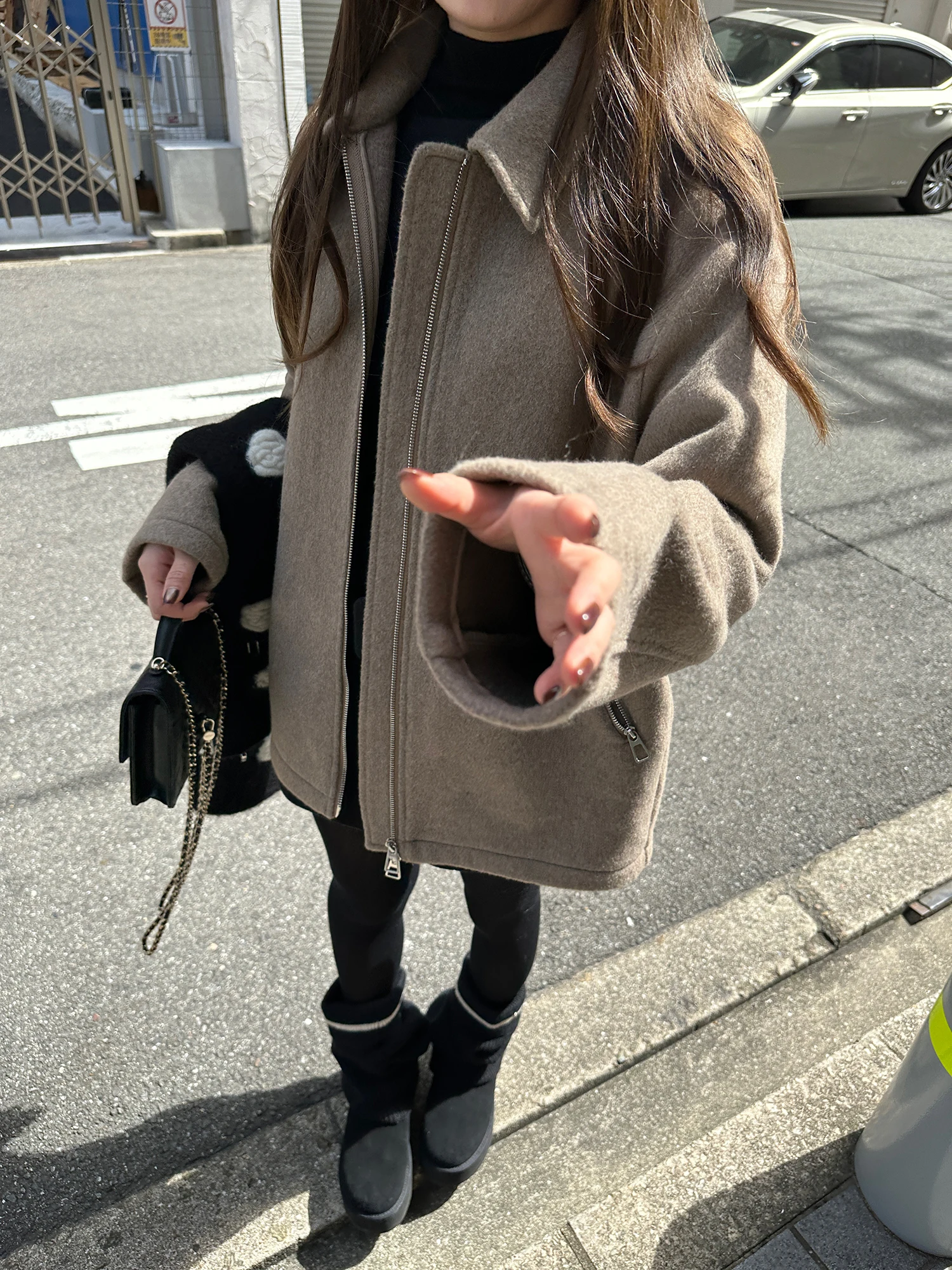 

Двустороннее шерстяное пальто Baby в цвете кэмел, свободный крой, 3D-силуэт, для женщин, подходит для осени и зимы