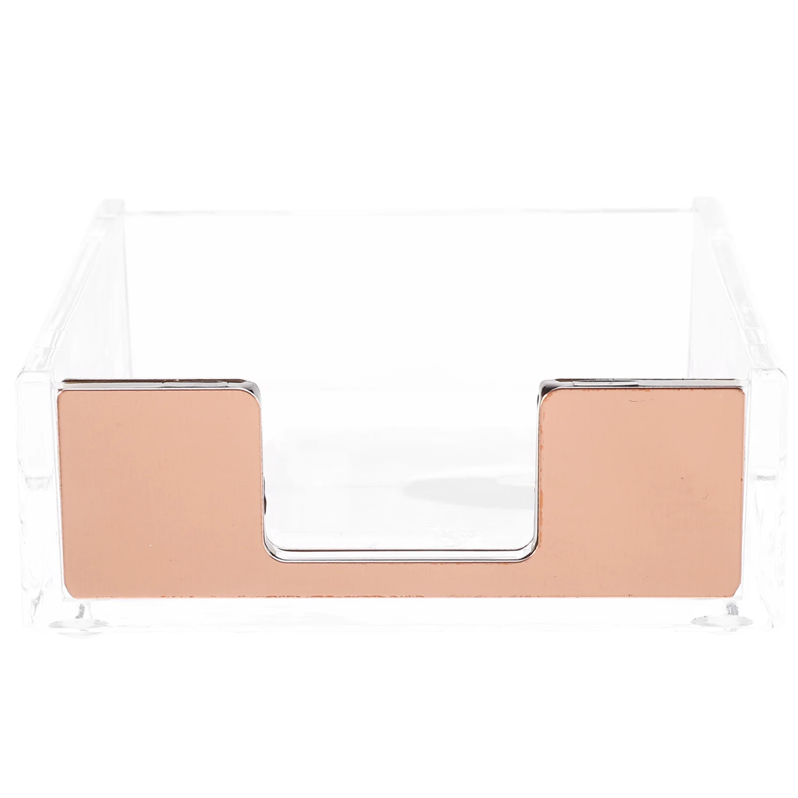 

Clear Memo Pad Holder Desktop Organizer Notepad Container Paperclip Storage Business Card Stand Office Supplies