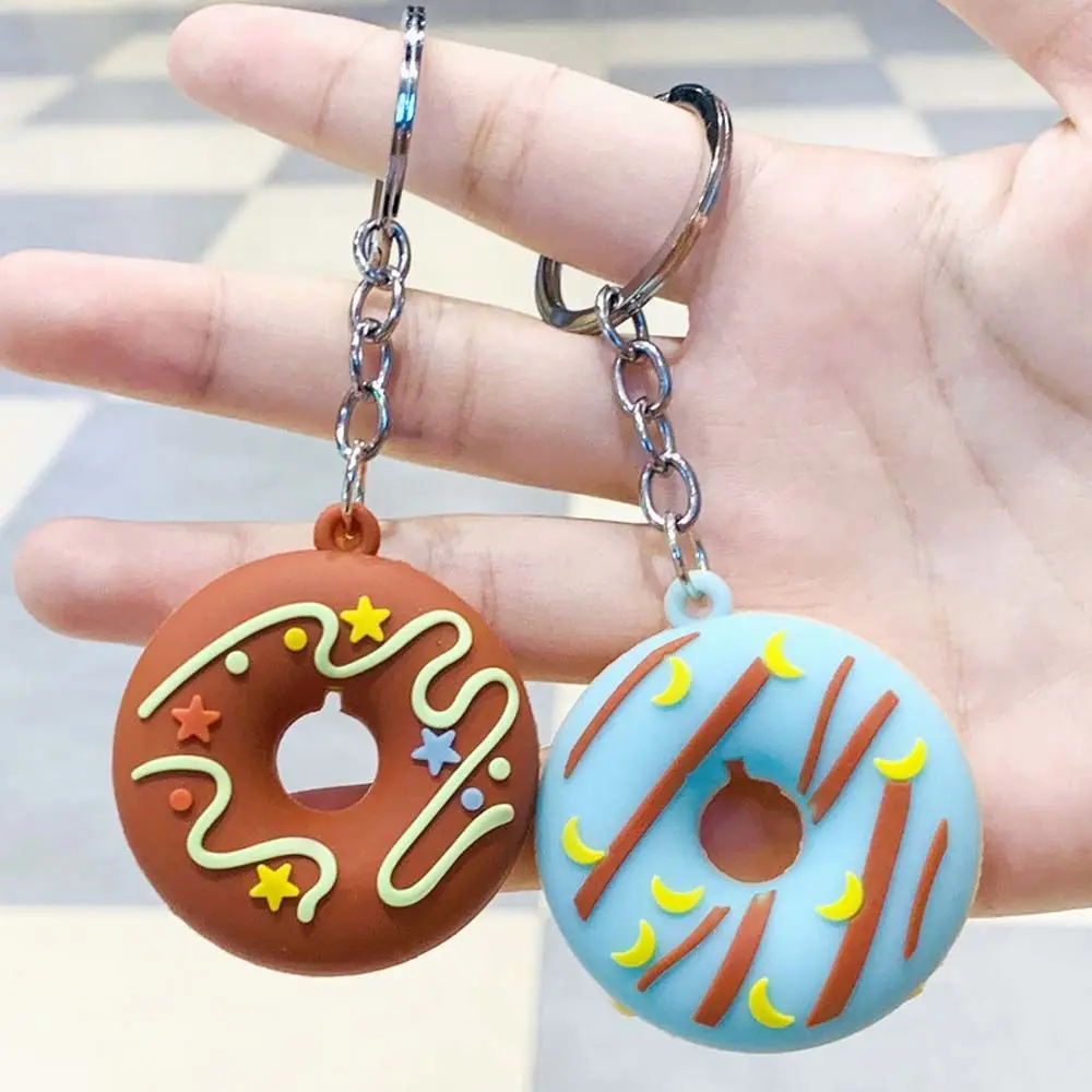 

PVC Ornaments Hanging Pendant Cartoon KeyRing Bag Decoration Donut keychain Key pendant
