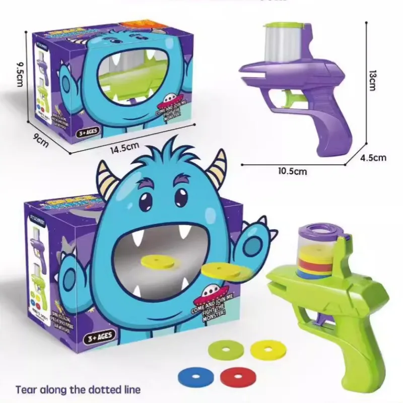 Funny Cat Toys Creative Turnip Gun with  Reusable Foam Frisbee Pet Hunting Interactive Toy Dog Supplies