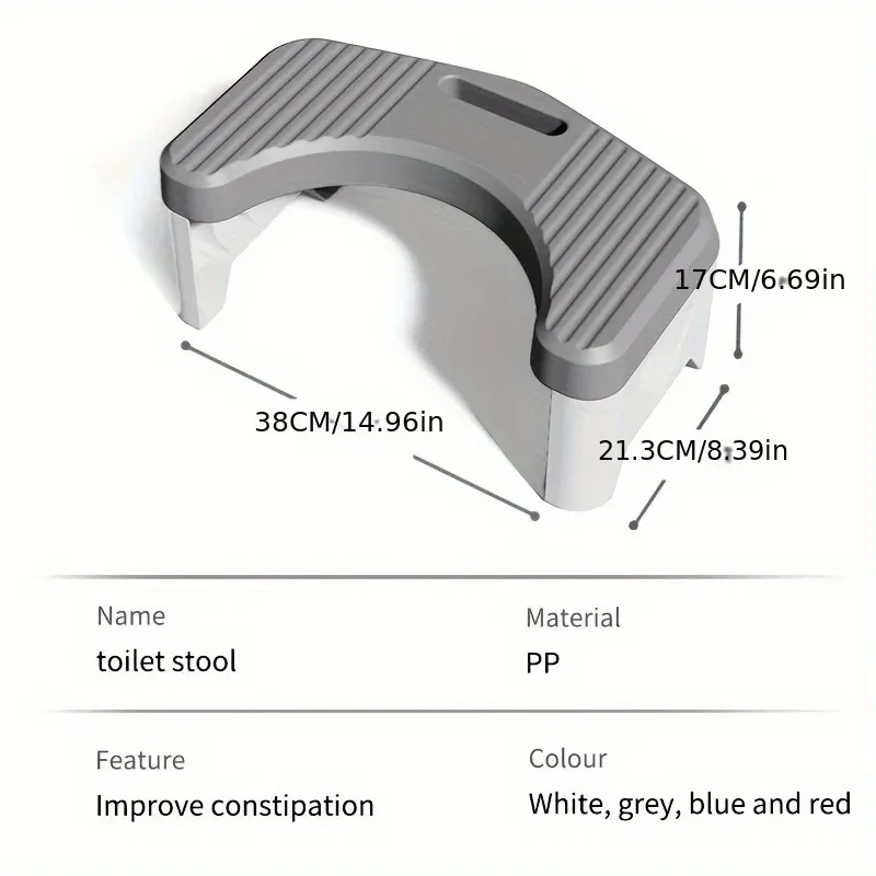 Toilet Stool Non-Slip Squatting Footstool Bathroom Helper for Constipation Relief Posture Step Stool for Adults Kids Pregnant image 6