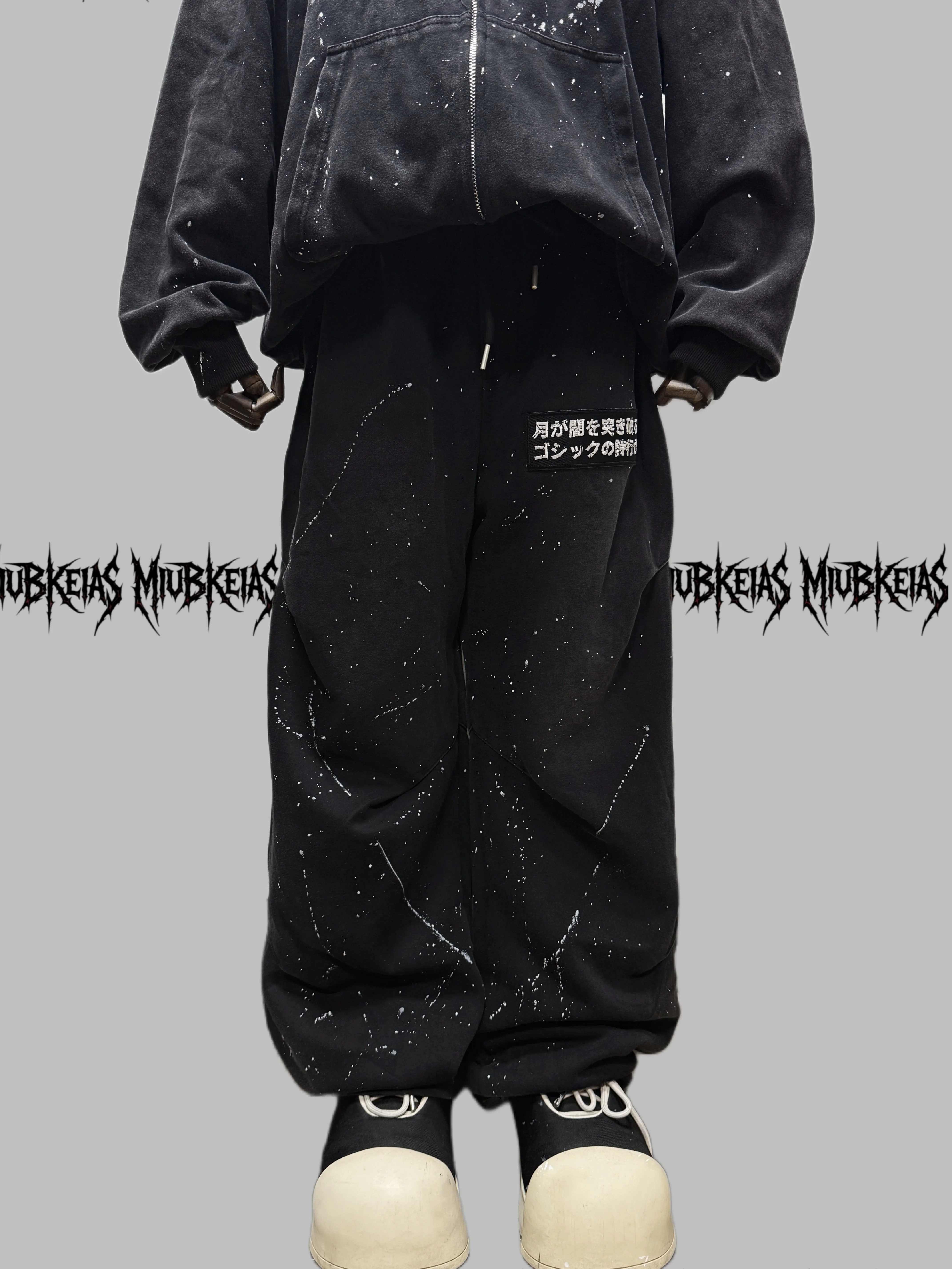 Japanese Y2K Subculture Dark Vintage Joggers Unisex Autumn New Ink Splash Loose Wide Leg Casual Fashion Trendy Pants
