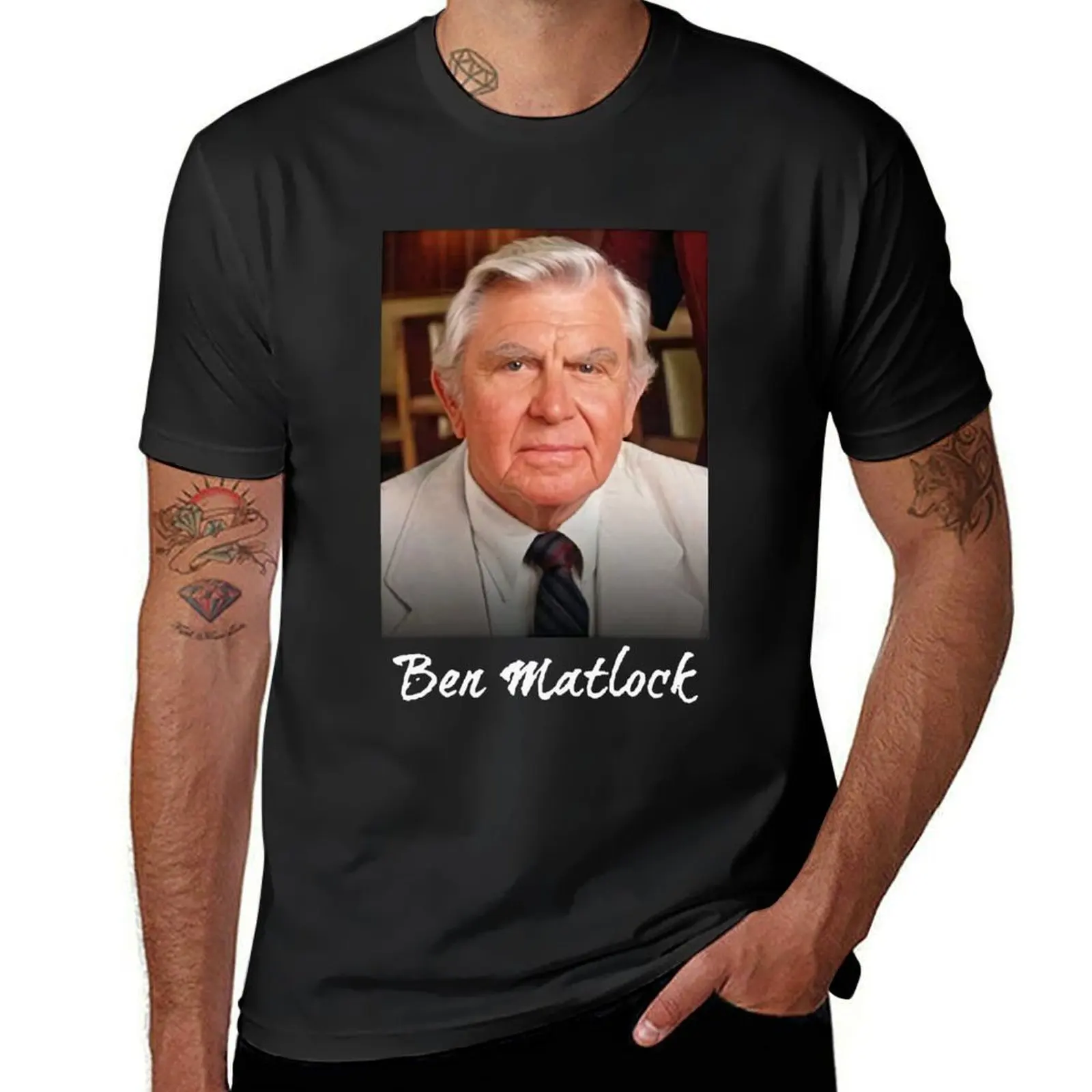 Ben Matlock Funny Tv Lawyer Drama White Retro Vintage 80_S Sitcom Matlock T-Shirt heavyweights customs slim fit t shirts for men