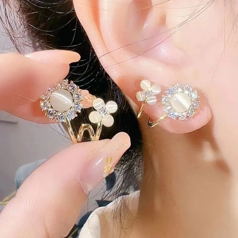 Exquisite Crystal Flower Stud Earrings For Women Fashion Zircon Rose Butterfly Tassel Earring Bride Wedding Party Jewelry Gifts