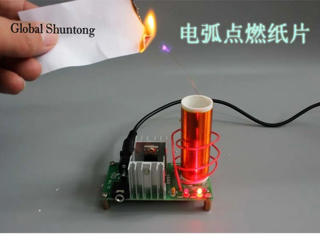 1 Set Mini Tesla Spule Kit 15W Mini Musik Tesla Spule Plasma Lautsprecher Tesla Drahtlose Übertragung DC 15-24V DIY Kits