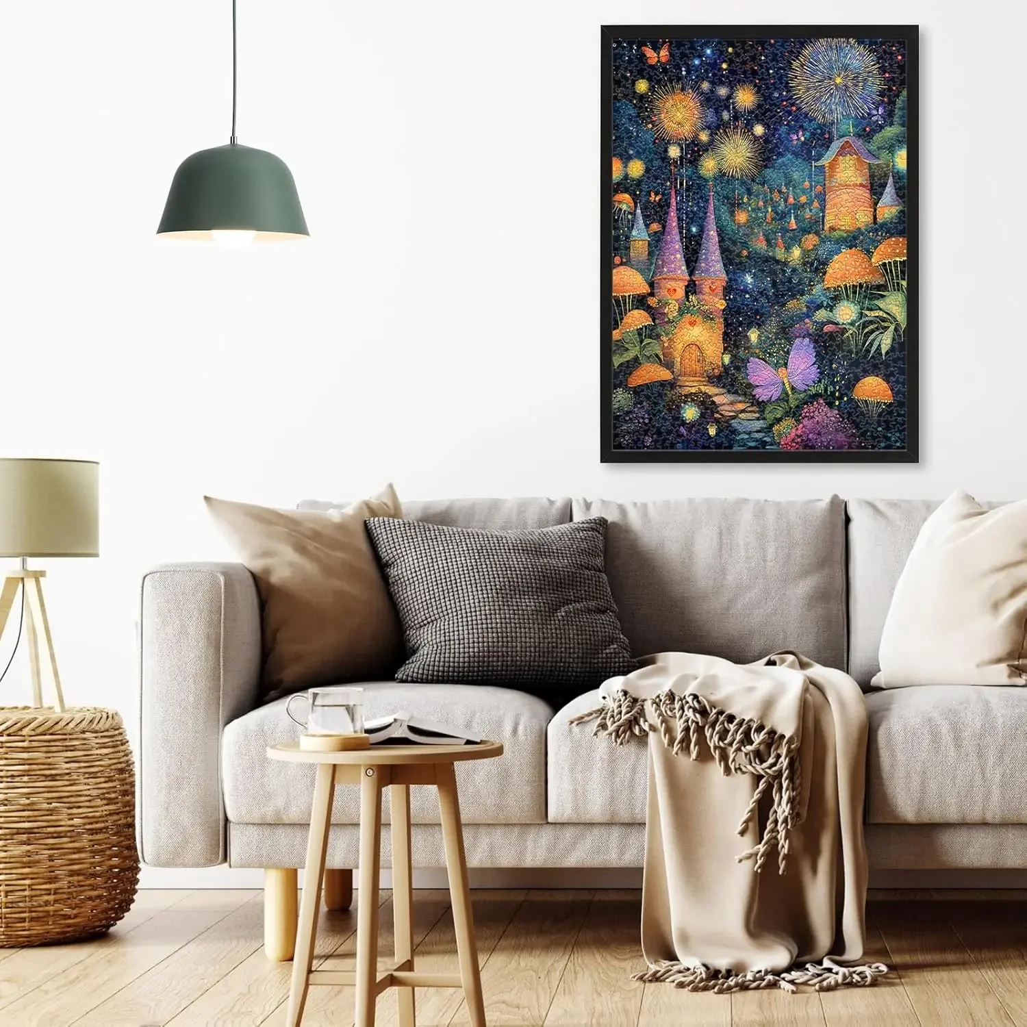 Fireworks Castle 300/500/1000Pcs Wooden Jigsaw Puzzle for Gameroom Bedroom Livingroom Party Decor Family Fun Activity
