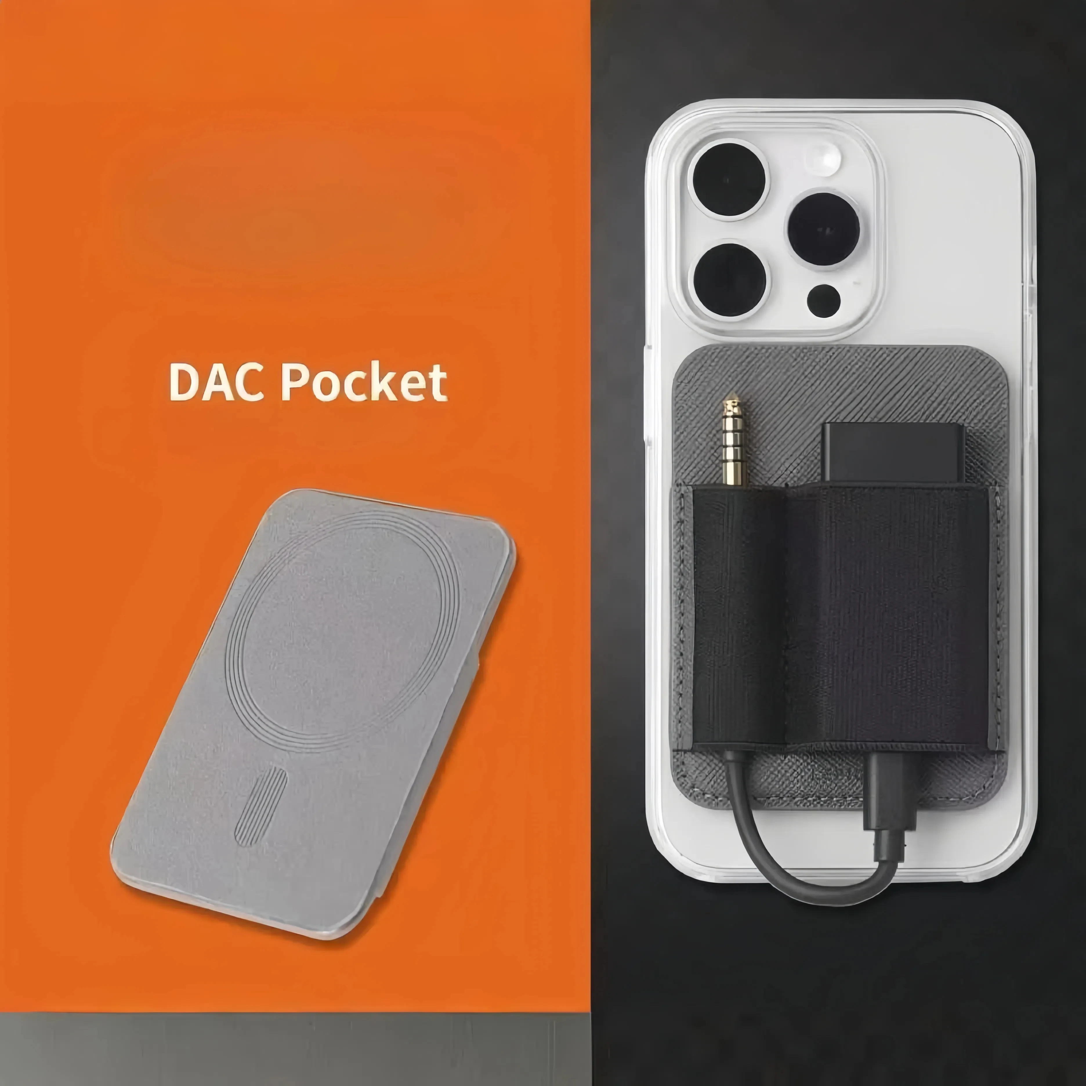 For Dignis Lepic DAC Pocket DAC Headphones for Magsafe Magnetic Elastic Storage Case