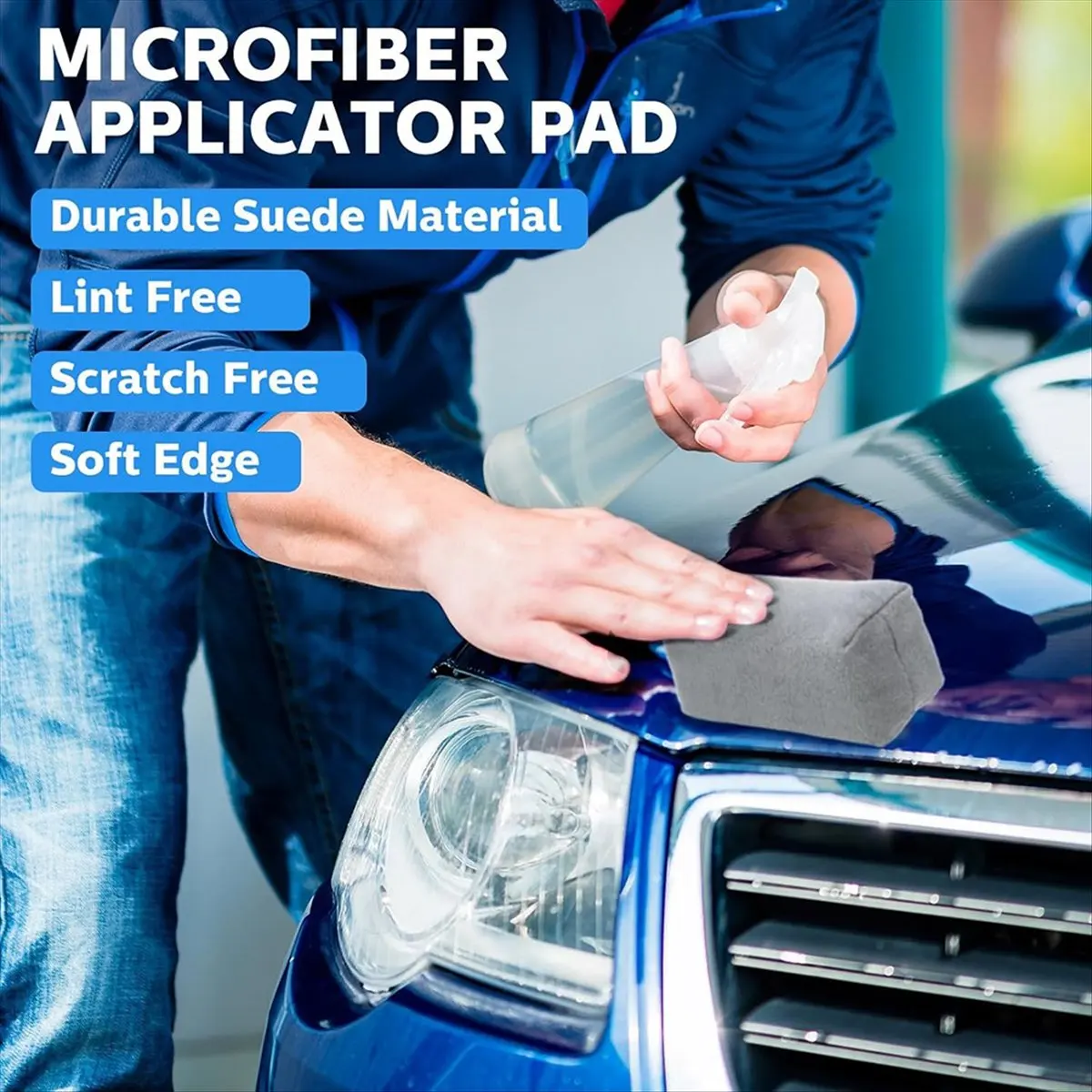 Reliable- Suede Microfiber Applicator Pads for Detailed Car Waxing and Ceramic Coating 18Pack