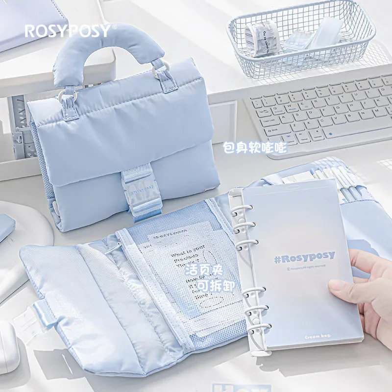 Waterproof Soft Cover Cute Loose-leaf Notebook Journal Diary Planner Multi-layer Storage Bag Handbook School Stationery