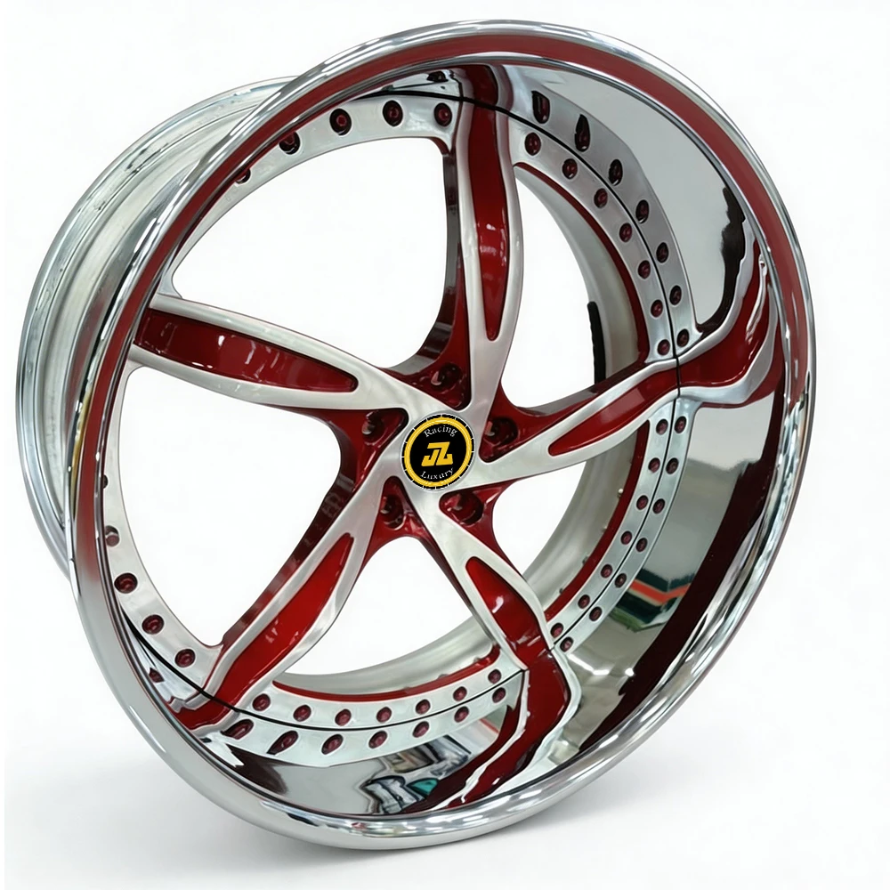 

3-piece 20 22 24 26 28 30inch 5X115 5x120.65 5x127mm Wheels Rims Deep Dish Forged Wheels for Passenger Car Wheels Tires